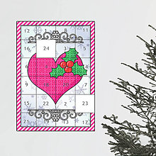 Dekorácie - Netradičný adventný kalendár cartoon ornamental (srdce a imelo-) - 13965753_