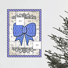 Dekorácie - Netradičný adventný kalendár cartoon ornamental (mašľa pásikavá-) - 13966025_