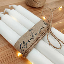 Svietidlá a sviečky - Dlhé adventné sviečky (Biele) - 13970321_
