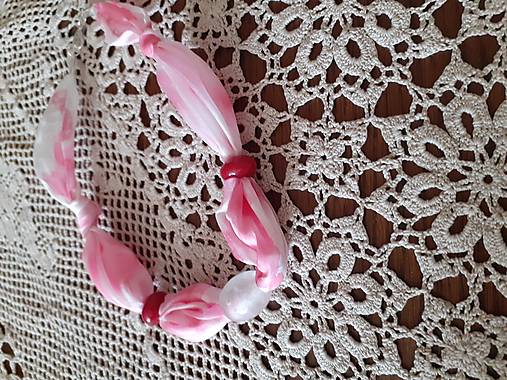 Náhrdelníky - ČB - červená a biela hodváby náhrdelník  - 13969743_