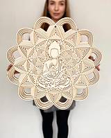 Dekorácie - 3D obraz na stenu | Mandala Buddha | 90 x 90 cm | drevený - 13971751_