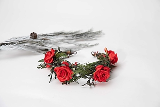 Ozdoby do vlasov - Kvetinový polvenček "vianočná ruža" - 13970473_