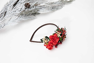 Ozdoby do vlasov - Kvetinová čelenka "vianočná ruža"  (výpredaj z 24€) - 13970532_