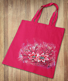 Nákupné tašky - Maľovaná taška ružová - 13971765_