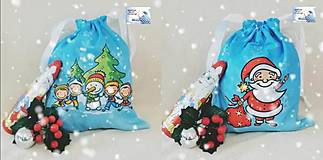 Úžitkový textil - SKLADOM - Mikulášské/Vianočné vrecká Santa, Snehuliak + MENO dieťaťa - 13973405_