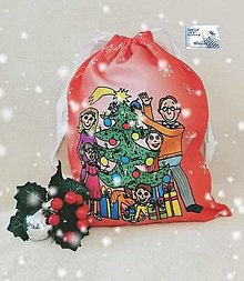Úžitkový textil - SKLADOM - Mikulášské/Vianočné vrecko + MENO dieťaťa (Štedrý deň - bez MENA) - 13973456_