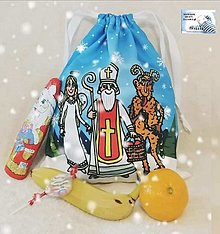 Úžitkový textil - SKLADOM - Mikulášské/Vianočné vrecko + MENO dieťaťa (Mikuláš - bez MENA) - 13973458_