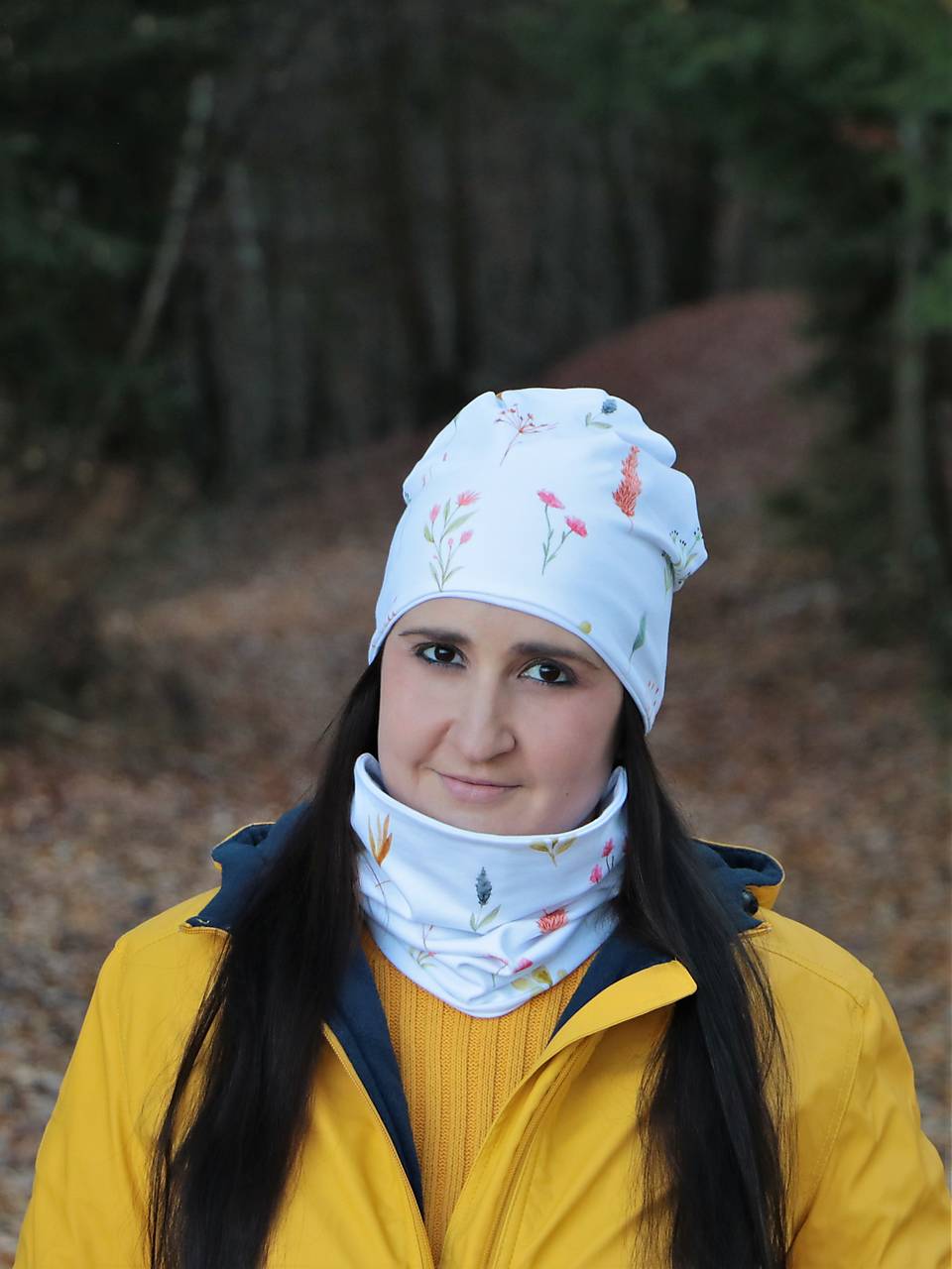 Lúčne bylinky čiapka, nákrčník alebo set