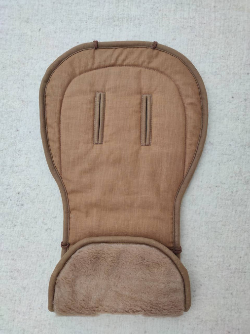 Detský textil - VLNIENKA podložka do kočíka TFK MONO 2 100% Merino top super wash Camel 100% ľan Mustard - 13976264_