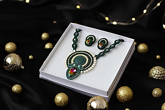 Sady šperkov - Darčekový set šujtášových šperkov - náhrdelník a náušnice - 13976454_