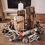 Svietidlá - Svietniky - recyklované drevo - 13974490_