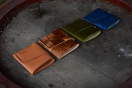 kožená minimalistická origami peňaženka