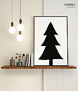 Grafika - Vianočný stromček - svetlá verzia - plagát - 13975819_