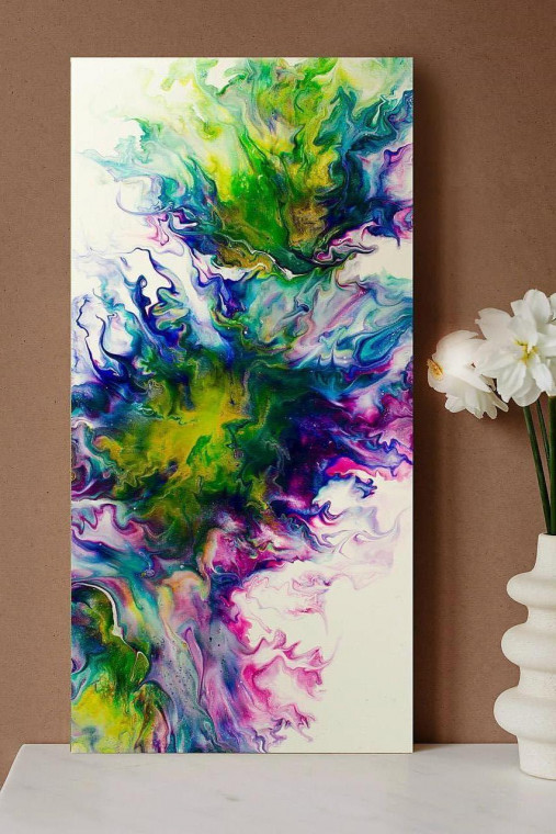 Obrazy - Túžba - abstraktný obraz - acrylic pouring - 13977186_