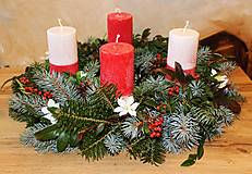 Sviečky - Adventné sviečky bielo-červené - 13975762_