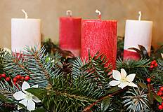 Sviečky - Adventné sviečky bielo-červené - 13975763_