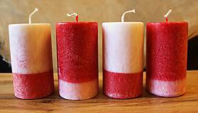 Sviečky - Adventné sviečky bielo-červené - 13976430_