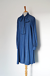 Šaty - Tencelové áčkové šaty s mašľou - 13974457_