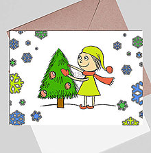 Papiernictvo - Vianočný pajác - vianočná pohľadnica simple (zdobenie stromčeka) - 13974787_