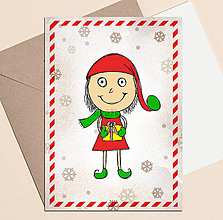 Papiernictvo - Vianočný pajác - vianočná pohľadnica (vintage) (dať vianočný daček) - 13974808_