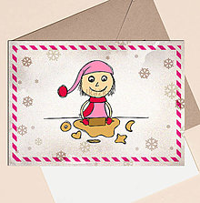 Papiernictvo - Vianočný pajác - vianočná pohľadnica (vintage) (vianočné pečivo) - 13974811_
