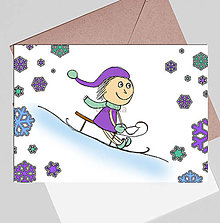 Papiernictvo - Vianočný pajác - vianočná pohľadnica simple (sánokovačka) - 13974834_