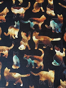 Textil - Dizajnová bavlna Felicity - Cat Silhouettes - 13980328_