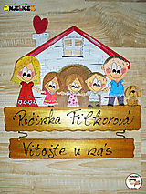 Tabuľky - Menovka - rodinka a domček - 13980324_
