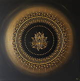 Obrazy - Mandala LOTOSOVÝ KVET ŠŤASTIA (gold-black) 40 x 40 - 13980037_