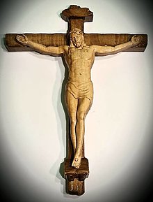 Dekorácie - Drevorezba Ježiš Kristus na kríži - 13980503_