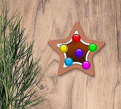 Grafika - Vianočný grafický perník s polevou (hviezda (lentilky a čokoláda)) - 13983040_