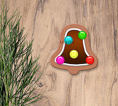 Grafika - Vianočný grafický perník s polevou (zvonček (lentilky a čokoláda)) - 13983042_