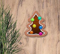 Grafika - Vianočný grafický perník s polevou (vianočný stromček (lentilky a čokoláda)) - 13983045_