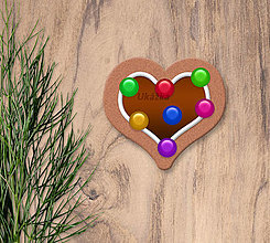 Grafika - Vianočný grafický perník s polevou (srdiečko (lentilky a čokoláda)) - 13983048_