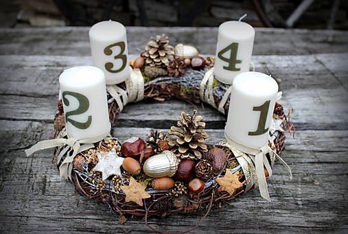 Dekorácie - adventný veniec 1234 - 13986636_