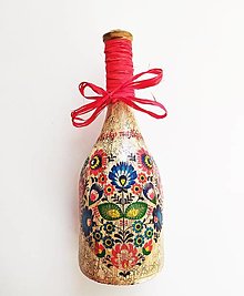 Nádoby - Víno v dekorovanej flaši, motív Všetko najlepšie - 13984316_