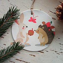 Dekorácie - Vianočná dekorácia ježko a zajačik - 13983982_
