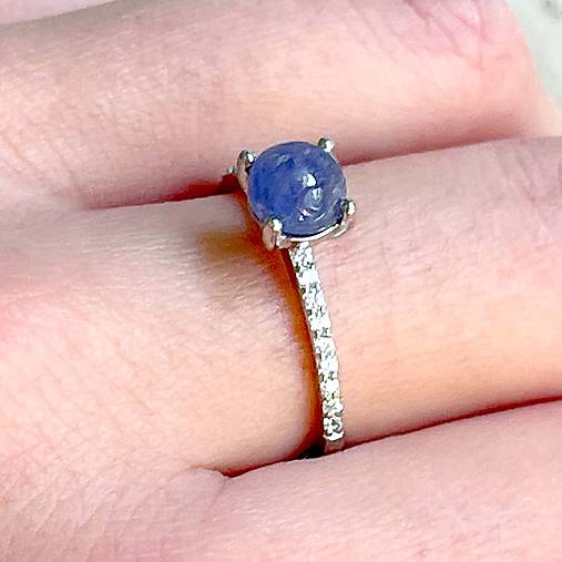 Zircone Tanzanite Ag925 Silver Ring  / Strieborný prsteň s prírodným tanzanitom