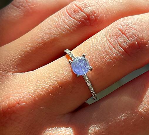 Zircone Tanzanite Ag925 Silver Ring  / Strieborný prsteň s prírodným tanzanitom