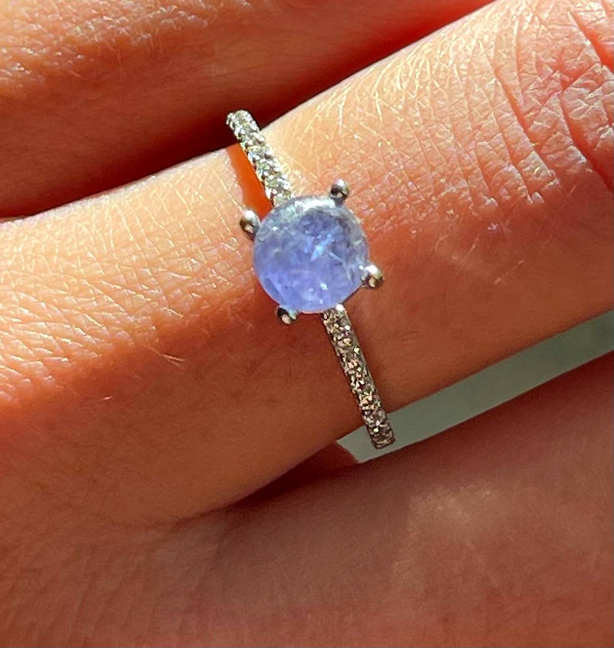 Zircone Tanzanite Ag925 Silver Ring  / Strieborný prsteň s prírodným tanzanitom
