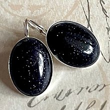 Náušnice - Classic Gemstone Silver Ag925 Earrings (Blue Sunstone Silver Ag925 Earrings  / Strieborné náušnice s modrým slnečným kameňom) - 13991452_