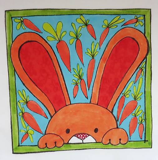 Bavlnený panel UŠI SI SÁM - Zvieratko z dvora (Zajačik)