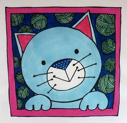 Bavlnený panel UŠI SI SÁM - Zvieratko z dvora (Mačička)