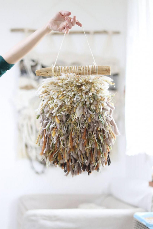 Ručne tkaná vlnená tapiséria JESEŇ ZLAVA 50% Jediný kus