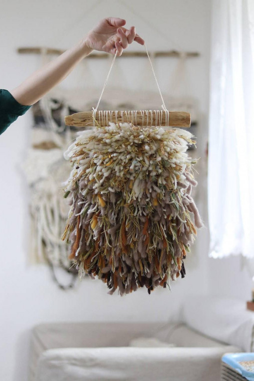 Ručne tkaná vlnená tapiséria JESEŇ