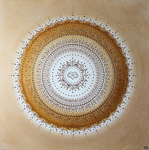 Obrazy - Mandala NEKONEČNÁ LÁSKA A ŠTASTIE ❤️ 80 x 80 - 13989287_