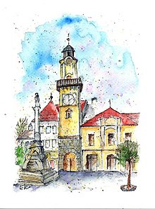 Obrazy - Hodinová veža v Banskej Bystrici - 13993641_