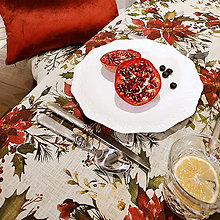 Úžitkový textil - Ľanový vianočný obrus na stôl - 13992880_