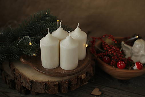  - Adventné sviečky  (Biela) - 13993337_