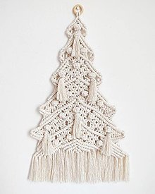 Dekorácie - Makramé vianočný stromček NOEL - 13994326_
